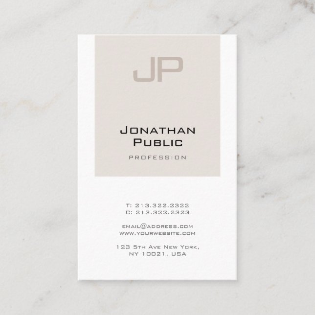 Carte De Visite Monogramme élégant tendance Design Simple Luxe sim (Devant)