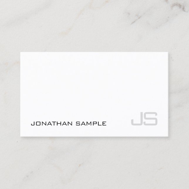 Carte De Visite Monogramme élégant tendance Plain Design moderne L (Devant)