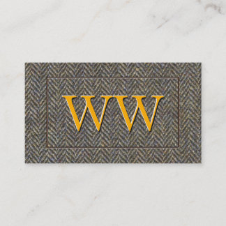 Carte De Visite Monogramme en arête de poisson vintage fait sur