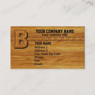 Carte De Visite Monogramme en bois B