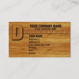 Carte De Visite Monogramme en bois D