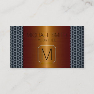 Carte De Visite Monogramme en métal inoxydable de luxe en bronze #