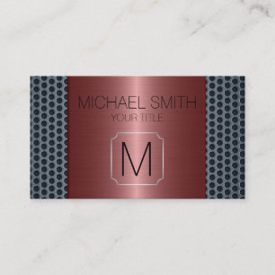 Carte De Visite Monogramme en métal inoxydable de luxe en bronze
