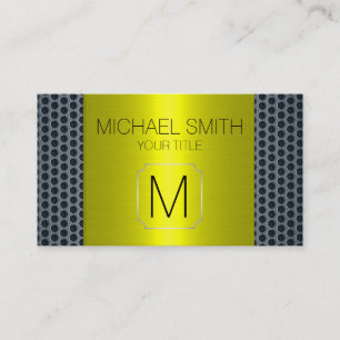 Carte De Visite Monogramme en métal inoxydable de luxe or