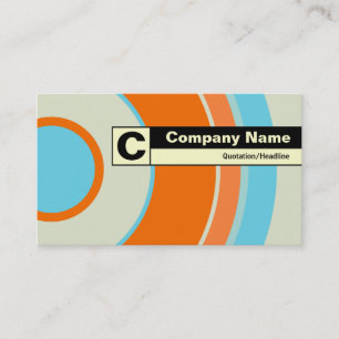 Carte De Visite Monogramme étiqueté Edge - Cercle coloré 03