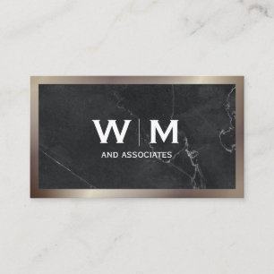 Carte De Visite Monogramme   Exécutif   Black Marble Lux