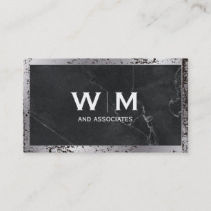 Carte De Visite Monogramme Exécutif Grunge Distressed