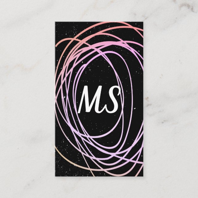 Carte De Visite Monogramme / Expressif (coloré) (Devant)