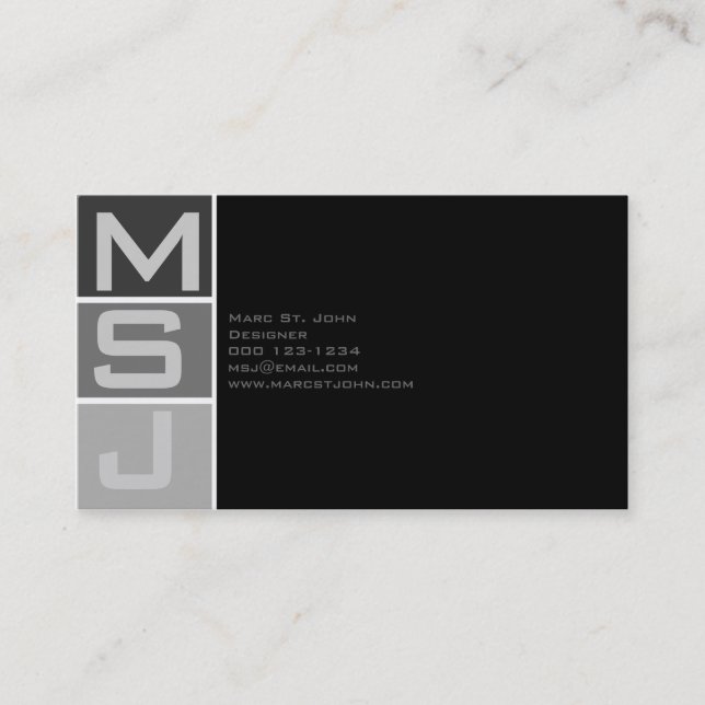 Carte De Visite Monogramme fait sur commande de bloc (Devant)
