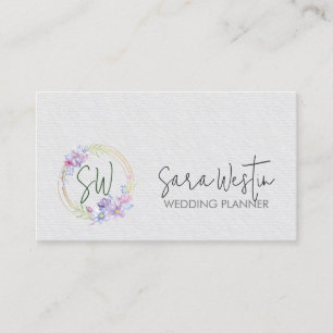 Carte De Visite Monogramme floral wedding planner