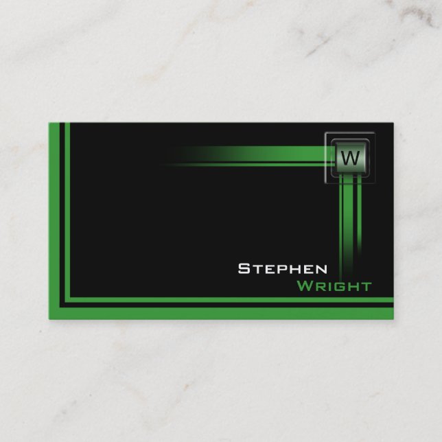 Carte De Visite Monogramme flottant Moderne Couleur personnalisée (Devant)