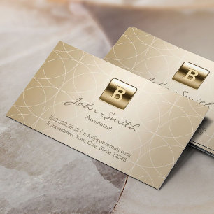 Carte De Visite Monogramme Géométrique Moderne Comptable Or
