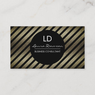 Carte De Visite Monogramme glamour Cercle et rayures