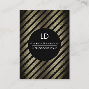 Carte De Visite Monogramme glamour Cercle et rayures