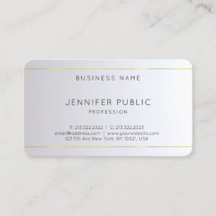 Carte De Visite Monogramme Gold Argent Arrondi Élégant Modèle