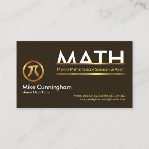 Carte De Visite Monogramme Gold Bordure Placement Math Tutor Ensei