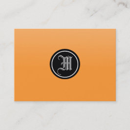 Carte De Visite Monogramme gothique orange