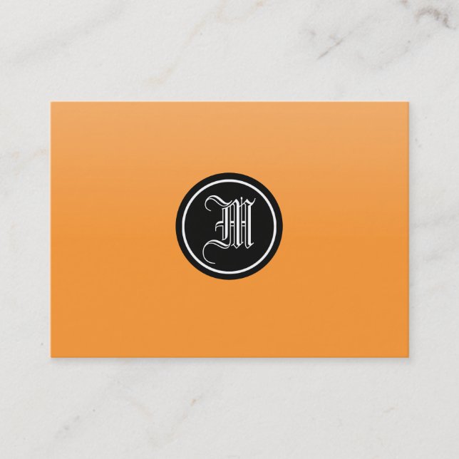 Carte De Visite Monogramme gothique orange (Devant)