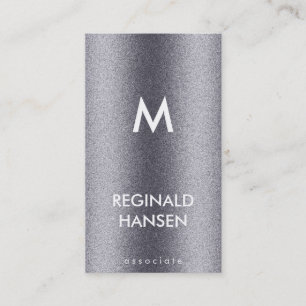 Carte De Visite Monogramme Grain Métallisé