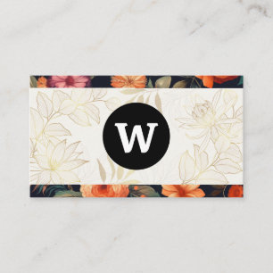 Carte De Visite Monogramme Graphiques à motifs floraux