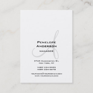 Carte De Visite Monogramme gris blanc professionnel