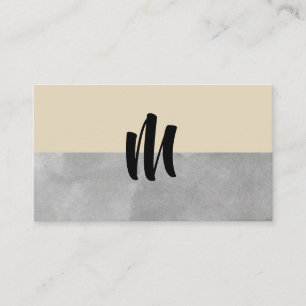 Carte De Visite Monogramme gris et beige