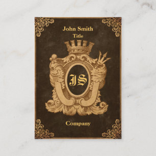 Carte De Visite Monogramme héraldique grunge