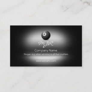 Carte De Visite Monogramme, huit boule de gain, métallique-effet