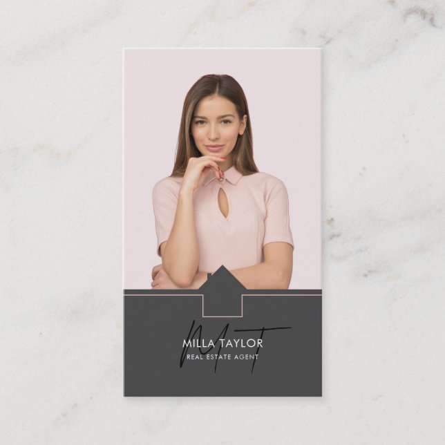 Carte De Visite Monogramme immobilier moderne professionnel (Devant)