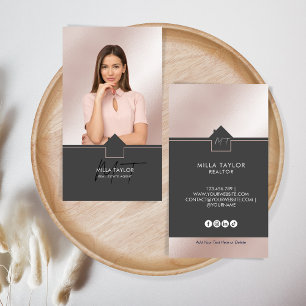 Carte De Visite Monogramme immobilier moderne professionnel