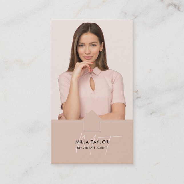 Carte De Visite Monogramme immobilier moderne professionnel (Devant)