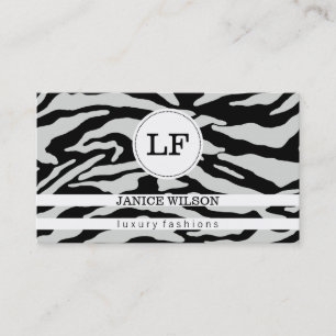 Carte De Visite Monogramme Impression Zebra