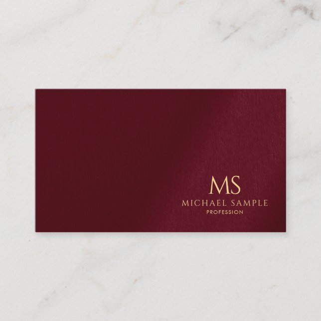 Carte De Visite Monogramme Initial de Texte Or Élégant Professionn (Devant)