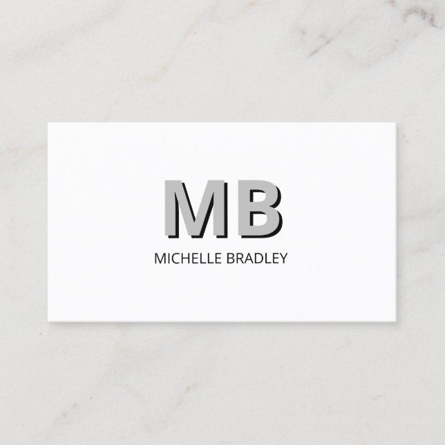Carte De Visite Monogramme initial moderne simple (Devant)