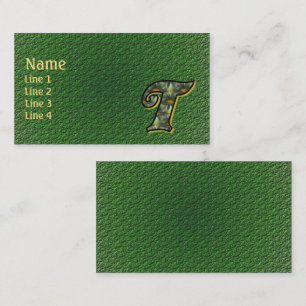Carte De Visite Monogramme Initial T Art Floral de Marguerites