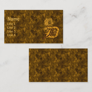 Carte De Visite Monogramme Initiale D Élégante Fleur de Pivoine en