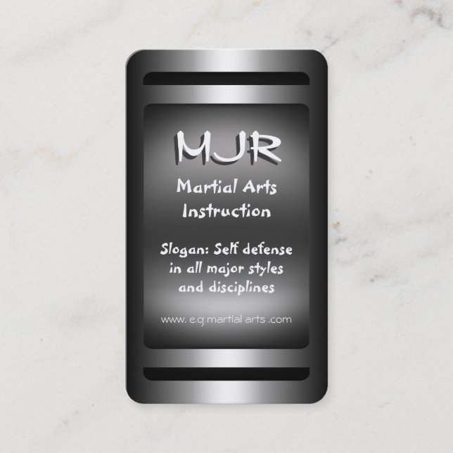 Carte De Visite Monogramme, Instruction des arts martiaux, aspect  (Devant)