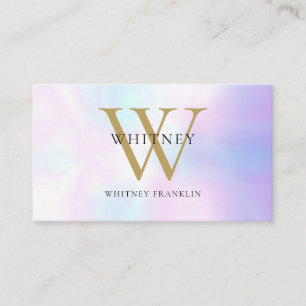 Carte De Visite Monogramme iridescent moderne professionnel