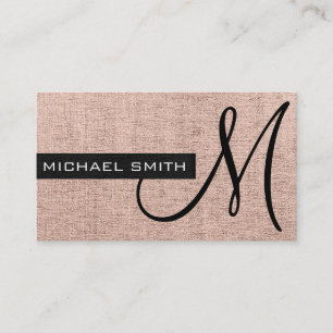 Carte De Visite Monogramme Khaki Elegant Canvas