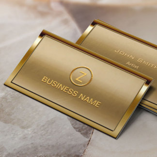 Carte De Visite Monogramme Logo Gold Frame Bronze moderne
