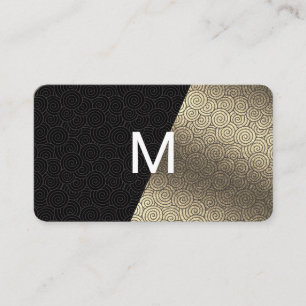 Carte De Visite Monogramme Lux Gold Swirl