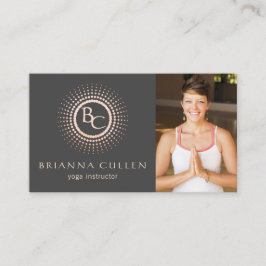 Carte De Visite Monogramme Mandala Yoga Logo, Ajouter Photo