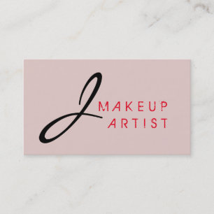 Carte De Visite Monogramme maquillage Artiste Poussière Arrière - 