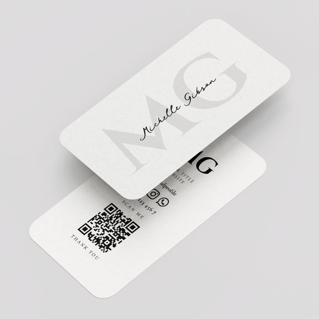 Carte De Visite Monogramme marketing professionnel noir blanc (Modern Marketing Monogram Professional Black White Business Card
)