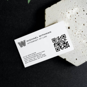 CARTE DE VISITE MONOGRAMME MASCULIN QR AVOCAT COMP