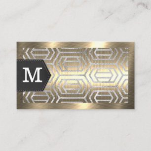 Carte De Visite Monogramme   Métal or   Parties scintillant Foil g