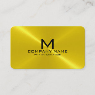 Carte De Visite Monogramme métallique en acier inoxydable d'or