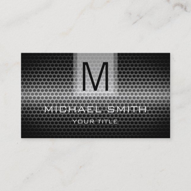 Carte De Visite Monogramme métallique en acier inoxydable professi (Devant)