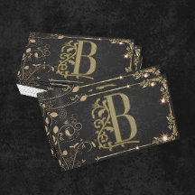 Monogramme Minimal Luxueux Noir Or Chic Élégant