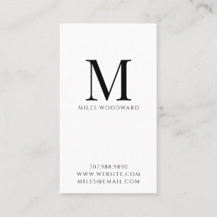 Carte De Visite Monogramme minimal moderne vertical